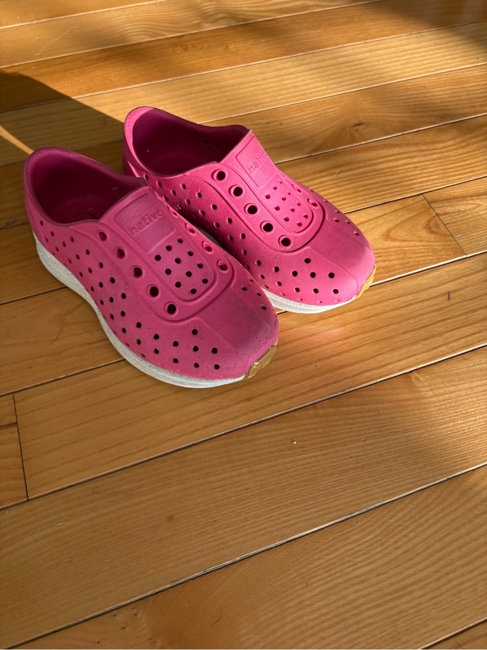 Native Kids Pink Slip-On Water Shoes with White Sole